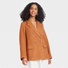 Women's Double Breasted Blazer - A New Day Brown