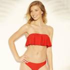 Women's Bandeau Flounce Bikini Top - Xhilaration Red
