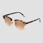 Women's Tortoise Shell Print Flat Top Retro Sunglasses - Universal Thread Brown