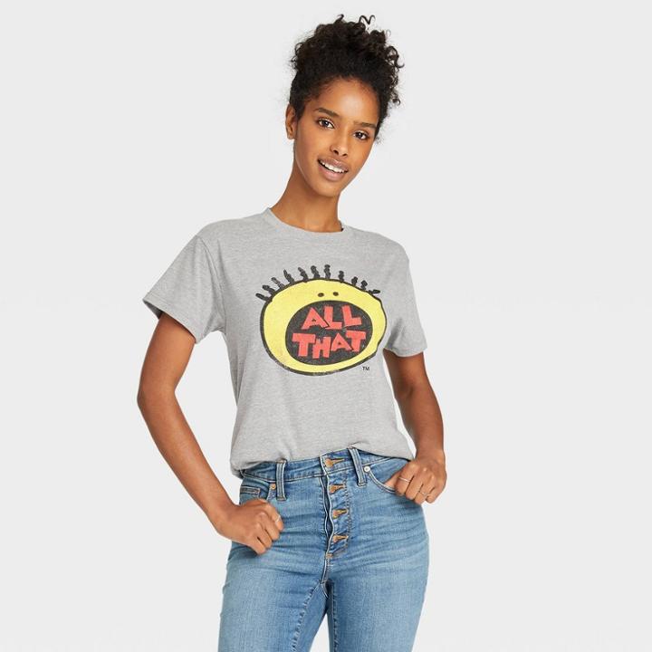 Nickelodeon Women's All That Short Sleeve Graphic T-shirt - Gray