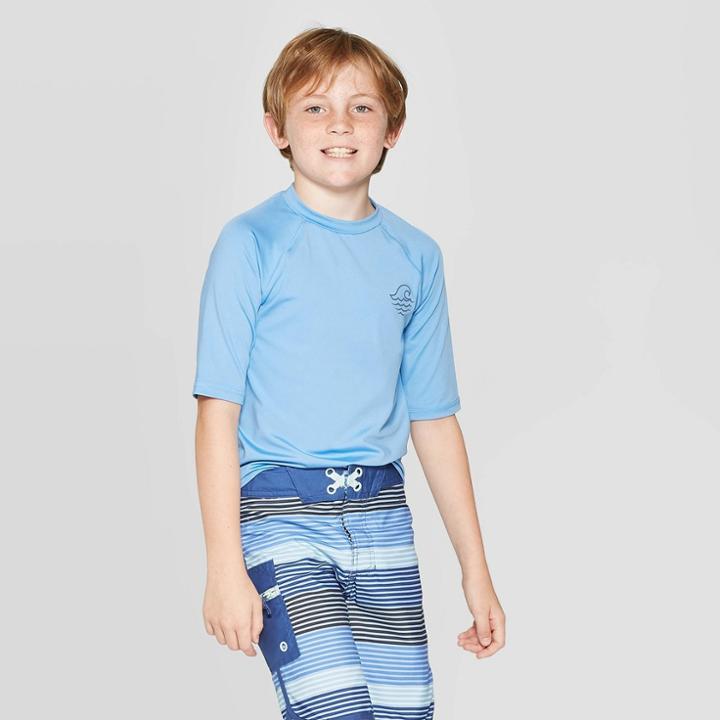 Petiteboys' Short Sleeve Rash Guard - Art Class Blue M, Boy's,