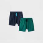 Toddler Boys' 2pk Jersey Pull-on Shorts - Cat & Jack Navy/green