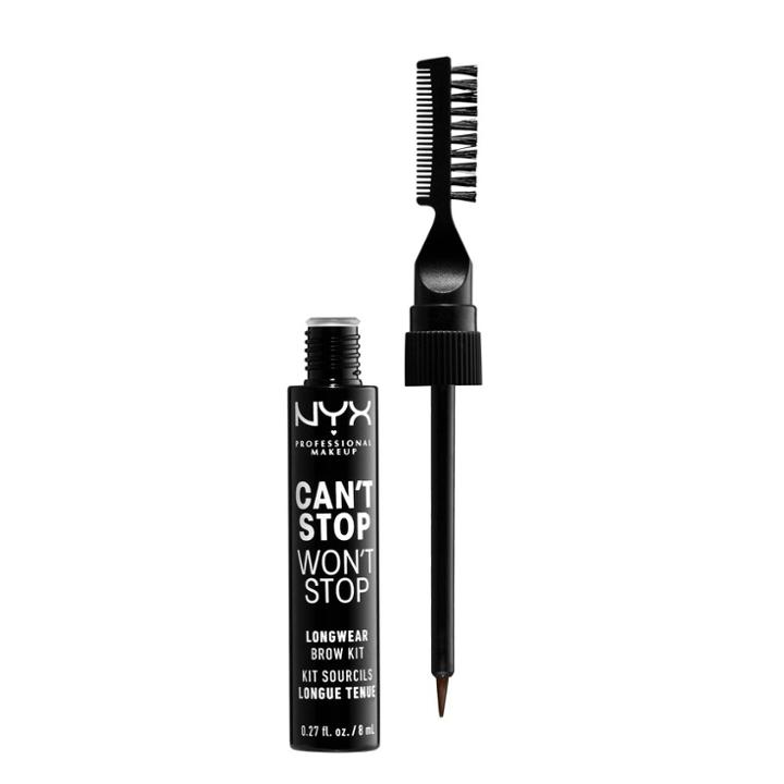 Nyx Professional Makeup Can't Stop Won't Stop Longwear Brow Kit Espresso - 0.27 Fl Oz, Brown