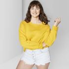 Women's Plus Size High-rise Exposed Button Fly Jean Shorts - Wild Fable Light Wash