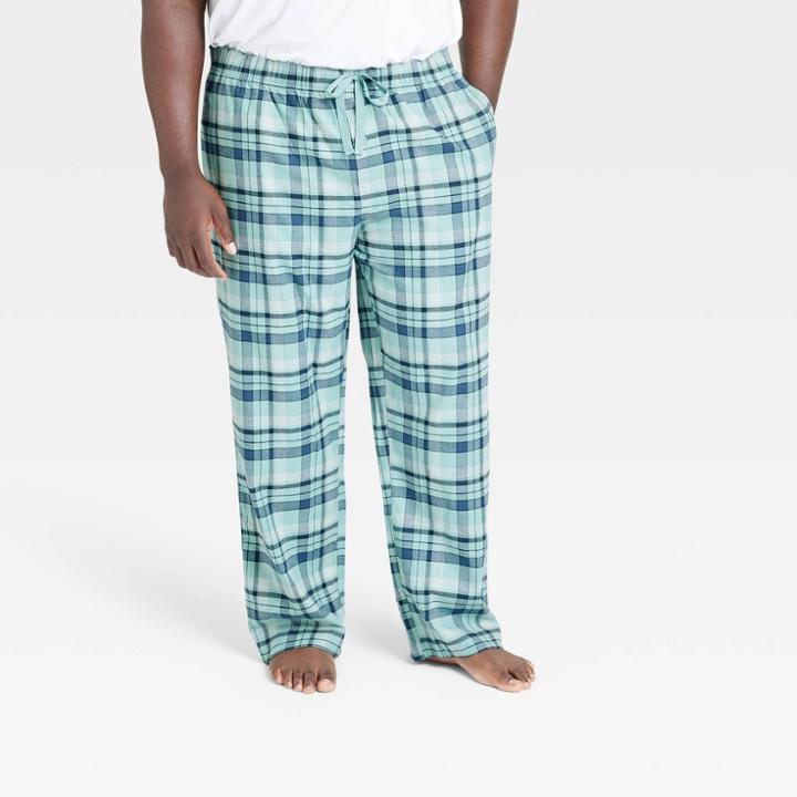 Men's Big & Tall Plaid Flannel Pajama Pants - Goodfellow & Co