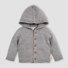 Burt's Bees Baby Baby Knit Hooded Sweater Cardigan - Gray