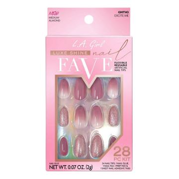 L.a. Girl 28pc Luxe Shine Fave Artificial Nail - Excite