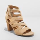 Women's Emmie Wide Width Thick Strap Heeled Pumps - Universal Thread Taupe (brown) 11w,