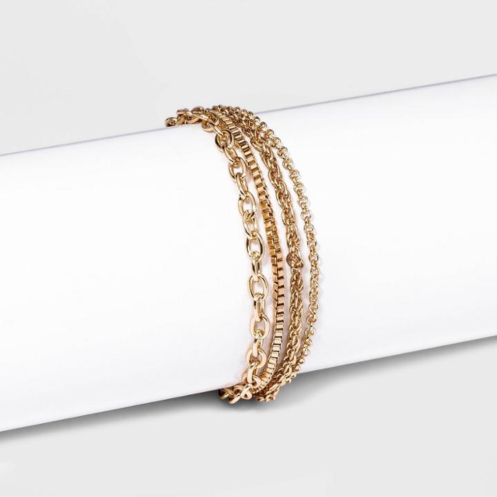 Chain Bracelet Set 4pc - A New Day Gold