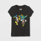 Girls' Disney Mickey & Minnie 'choose Happy' Short Sleeve T-shirt - Black