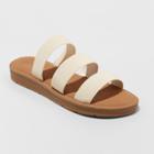 Women's Eden Three Strap Elastic Slide Sandals - Universal Thread Cream (ivory)