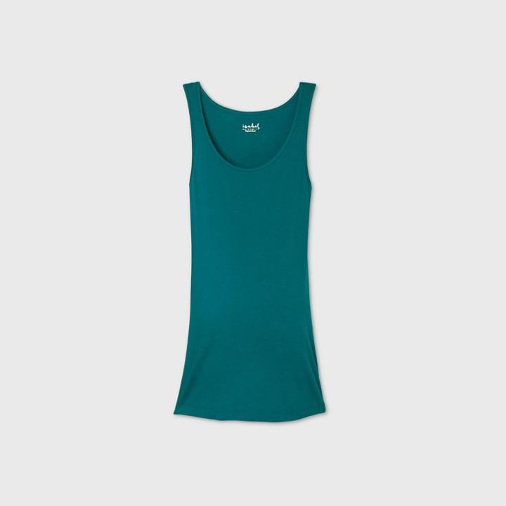 Maternity Scoop Neck Rib Tank Top - Isabel Maternity By Ingrid & Isabel Teal