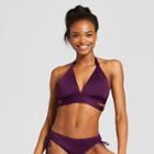 Women's Faux Wrap Halter Bikini Top - Mossimo Deep Plum Purple D/dd Cup