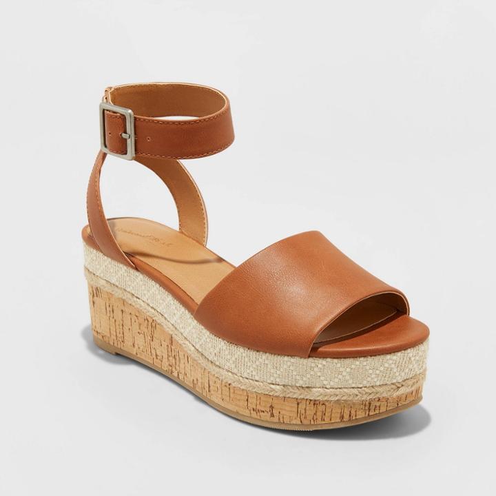 Women's Bailey Platform Wedge Pumps - Universal Thread Cognac 5, Women's, Red