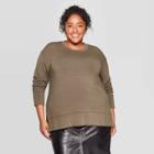 Women's Plus Size Long Sleeve Crewneck Sweatshirt - Ava & Viv Olive 4x, Size: