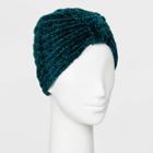 Women's Chenille Cinched Beanie - A New Day Green One Size, Women's, English Blue