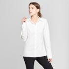 Women's Long Sleeve Fitted Button-down Collared Shirt - Prologue White