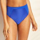 Women's Paradise High Waist High Leg Ribbed Bikini Bottom - Shade & Shore Bright Blue