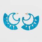 Sugarfix By Baublebar Crescent Moon Tassel Earrings - Turquoise