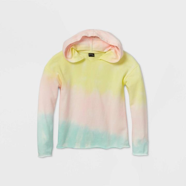 Girls' Tie-dye Hoodie Sweatshirt - Art Class M,