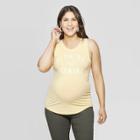 Maternity Sleeveless Scoop Neck Glowing And Growing Graphic Tank Top - Isabel Maternity By Ingrid & Isabel Yellow