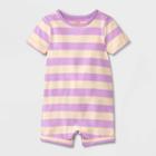 Baby Striped Short Sleeve Romper - Cat & Jack Purple Newborn