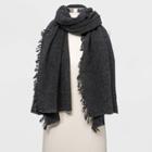 Women's Cashmere Wool Blend Blanket Scarf - Universal Thread Black