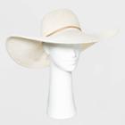 Women's Wide Brim Open Weave Straw Floppy Hat - A New Day Natural
