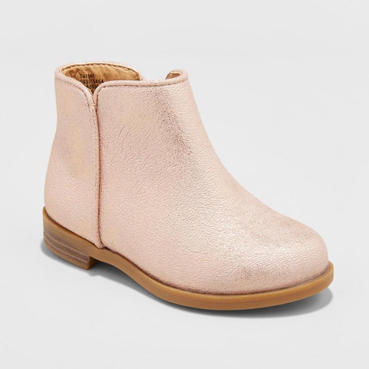 Toddler Girls' Etoile Metallic Ankle Fashion Boots - Cat & Jack Rose Gold