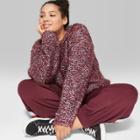 Women's Plus Size Long Sleeve Crew Neck Confetti Sweater - Wild Fable Red