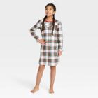Kids' Holiday Tartan Plaid Flannel Matching Family Pajama Nightgown - Wondershop Cream