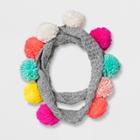 Girls' Knit Pom Pom Scarf - Cat & Jack Gray