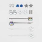 No Brand Multi Snowflake And Winter Icon Bobby Pins And Stud Earring Set 10pc - Dark