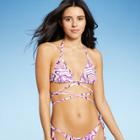 Juniors' Ring Wrap Triangle Bikini Top - Xhilaration Multi S, Pink/purple/white