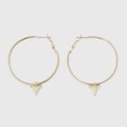 Faceted Casted Shark Tooth Charm Hoop Earrings - Wild Fable Gold, Women's