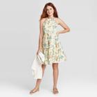 Women's Floral Print Sleeveless Tiered Dress - A New Day Cream Xs, Women's, Beige