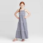 Girls' Stripe Maxi Dress - Cat & Jack Navy/white S, Girl's, Size: