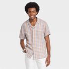 Men's Plaid Standard Fit Short Sleeve Button-down Shirt - Goodfellow & Co Blue/plaid