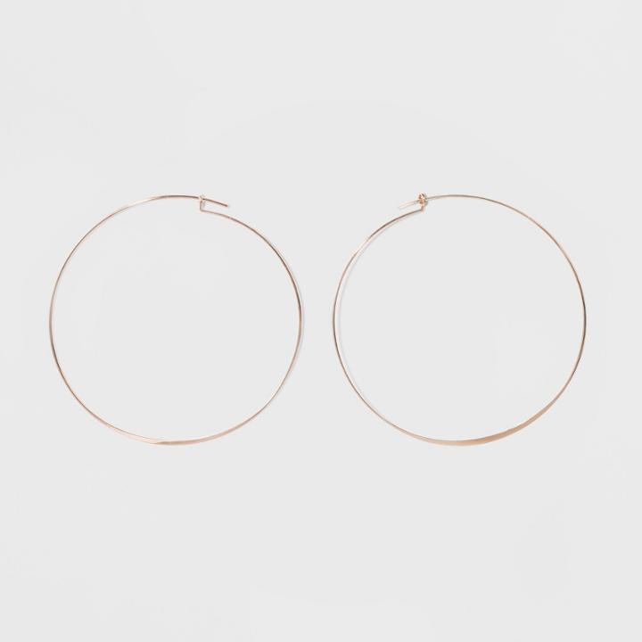 Large Flat Hoop Earrings - A New Day Rose Gold