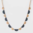 Half Moon And Geometric Shape Matte Spray Necklace - Universal Thread Gray, Women's