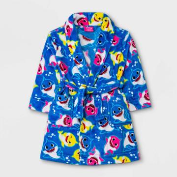 Toddler Girls' Baby Shark Robe - Blue