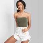 Women's Cropped Tube Top - Wild Fable Olive Green