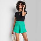 Women's Ruffle Pull-on Shorts - Wild Fable Tropic Green