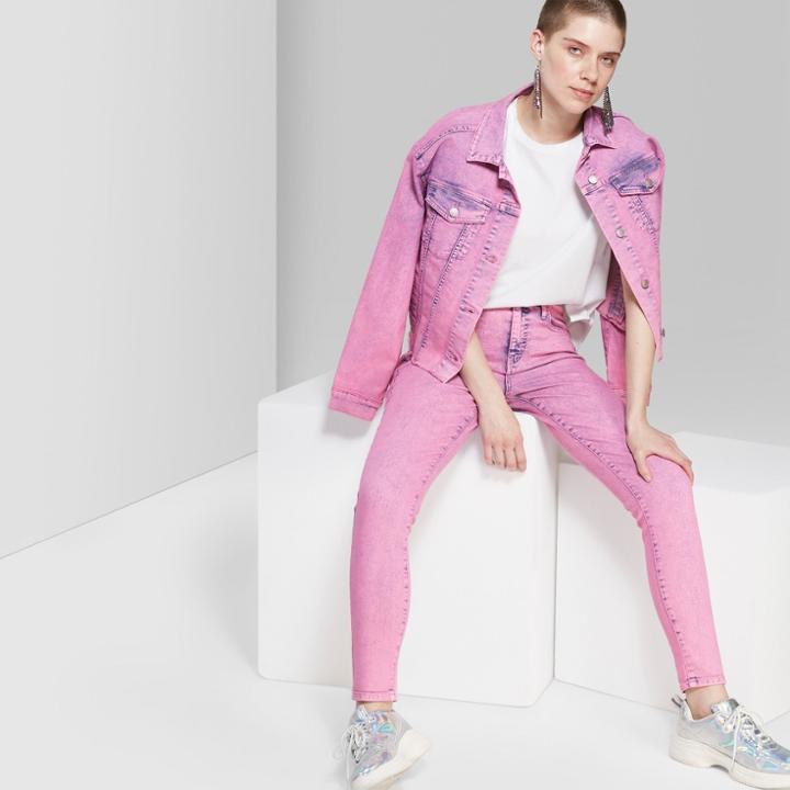 Women's Mid-rise Skinny Jeans - Wild Fable Pink
