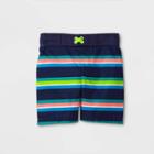 Toddler Boys' Striped Swim Trunks - Cat & Jack Coral