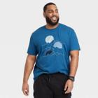 Men's Big & Tall Landscape Print Short Sleeve Graphic T-shirt - Goodfellow & Co Blue