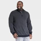 Men's Big & Tall 1/4 Zip Turtleneck Collared Pullover - Goodfellow & Co Black