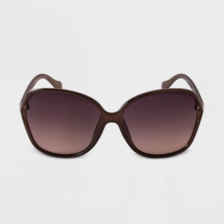 Women's Classic Butterfly Oversized Sunglasses - A New Day Brown, Women's,