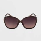 Women's Classic Butterfly Oversized Sunglasses - A New Day Brown, Women's,