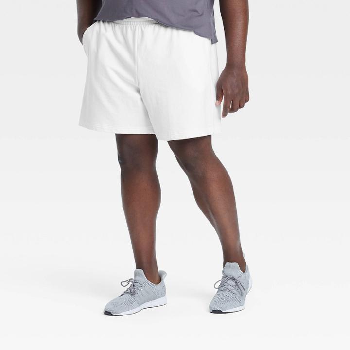 Men's Big & Tall Fleece Shorts - All In Motion True White Xxxl